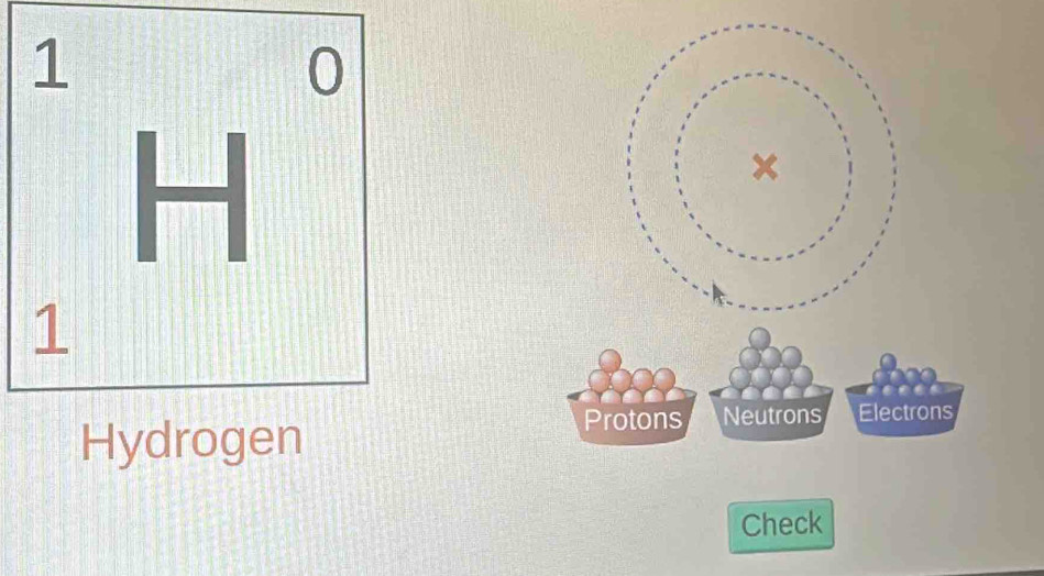 1
3x-1
□°
1
Hydrogen 
Check