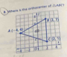 Where is the orthocenter of △ ABC