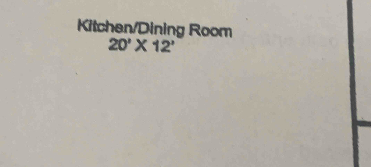 Kitchen/Dining Room
20'* 12'