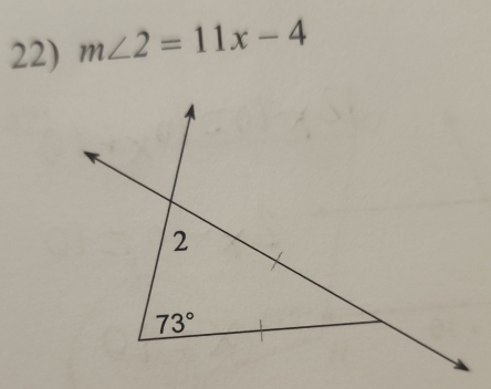 m∠ 2=11x-4