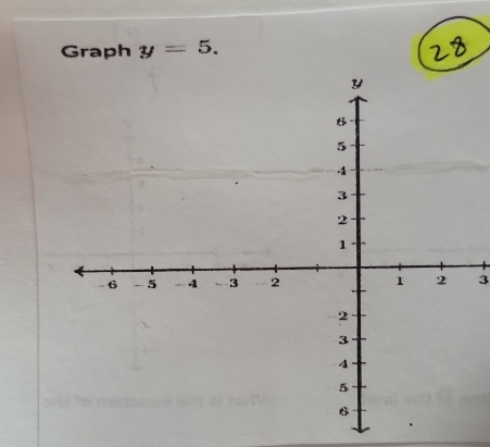 Graph y=5. 
3