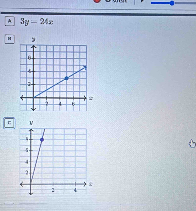 A 3y=24x
B
C