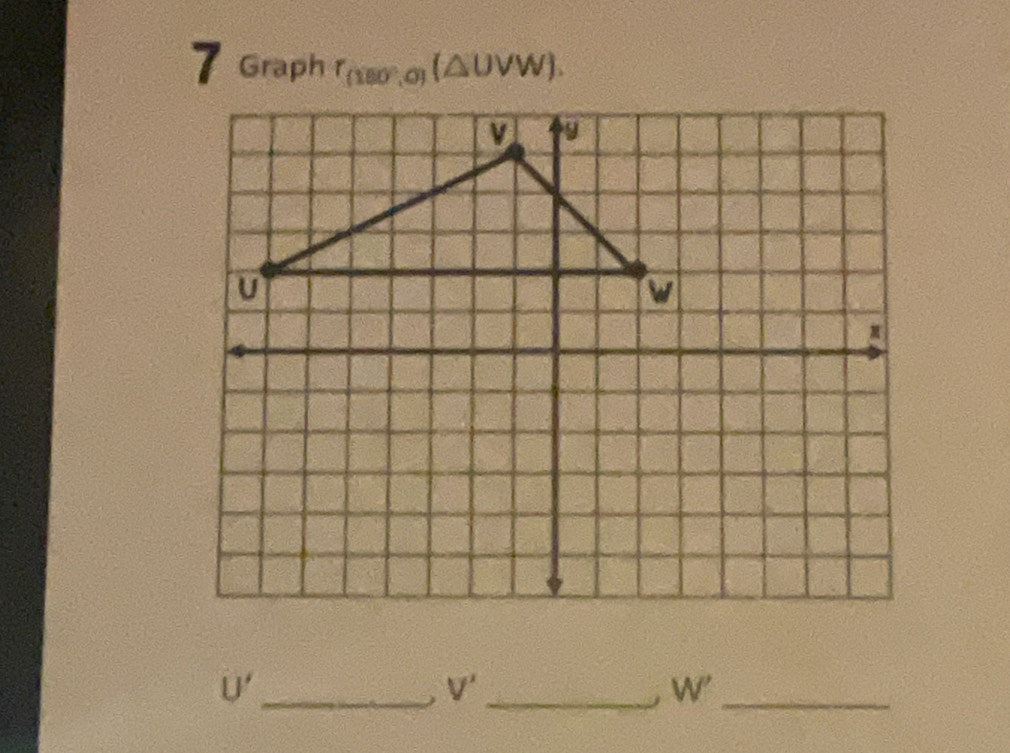 Graph r_(180°,0)(△ UVW). 
_ U'
V'
_W'_