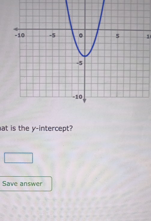 at is the y-intercept? 
Save answer