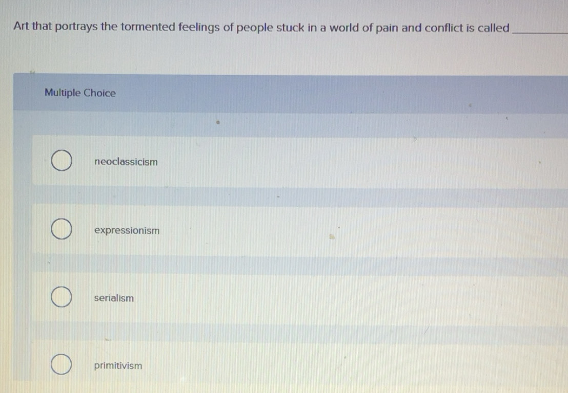 Solved: Art that portrays the tormented feelings of people stuck in a ...