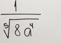  1/sqrt[5](8a^4) 