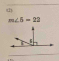 m∠ 5=22