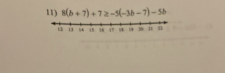 8(b+7)+7≥ -5(-3b-7)-5b