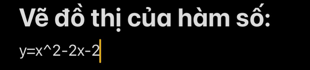 Vẽ đồ thị của hàm số:
y=x^(wedge)2-2x-2