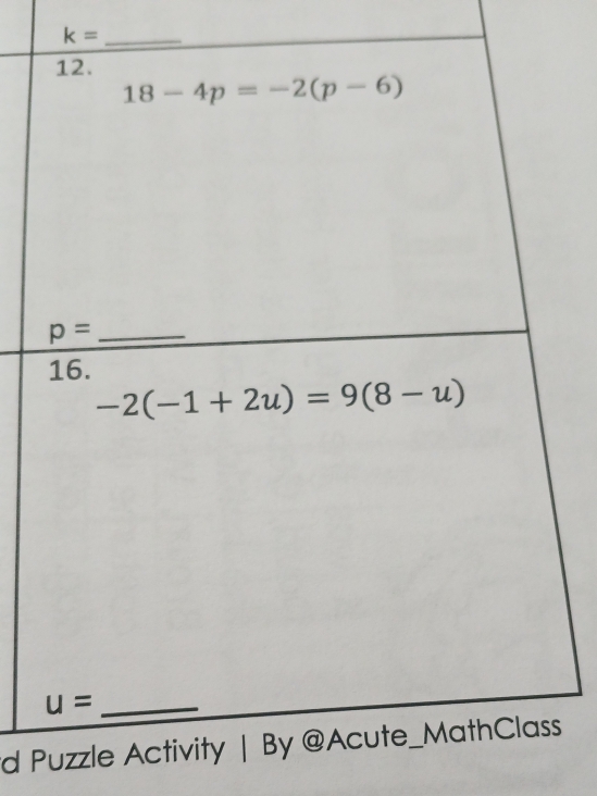 k= _
d Puzzle