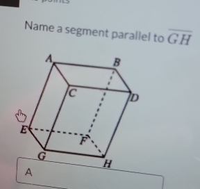 Name a segment parallel to overline GH