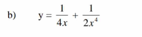 y= 1/4x + 1/2x^4 