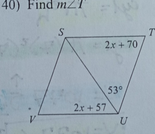 Find m∠ 1
T