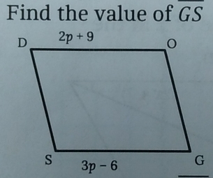 Find the value of overline GS