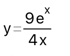 y= 9e^x/4x 