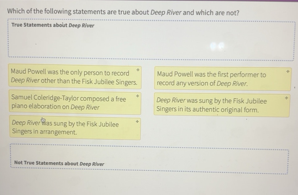 Solved: Which of the following statements are true about Deep River and ...