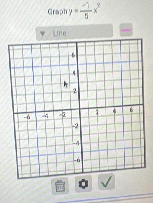 Graph y= (-1)/5 x^2
Line 
'