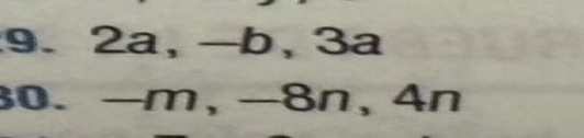 2a, -b, 3a
(0,3). -m, -8n, 4n