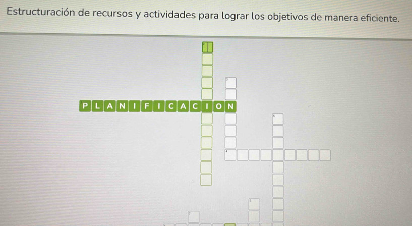 Estructuración de recursos y actividades para lograr los objetivos de manera eficiente. 
P L A N 1 F 1 C A C 1 0 N