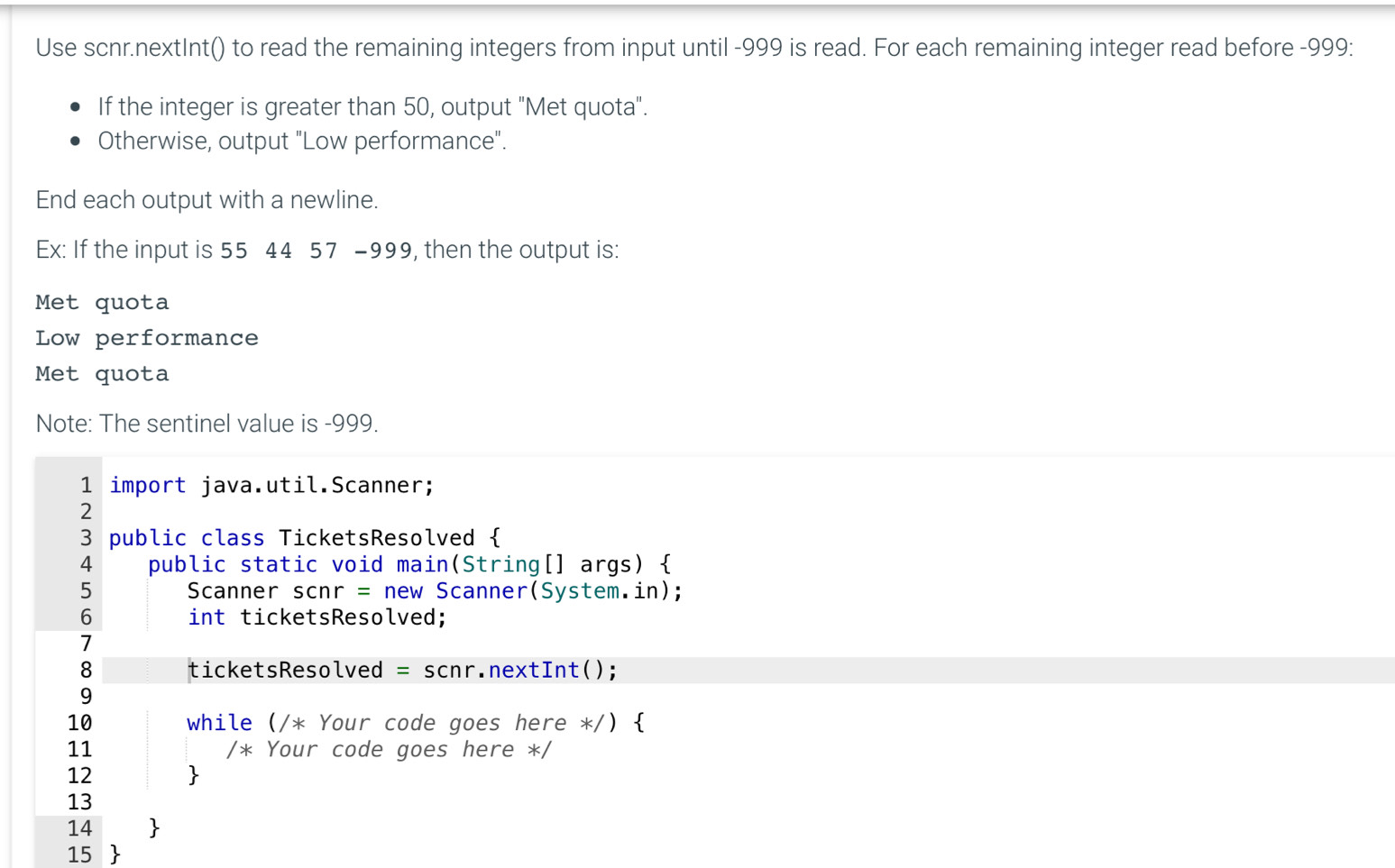 Solved: Use scnr.nextInt() to read the remaining integers from input ...