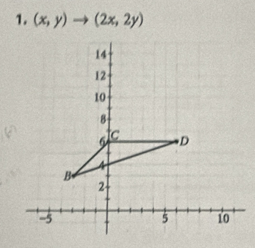 (x,y)to (2x,2y)