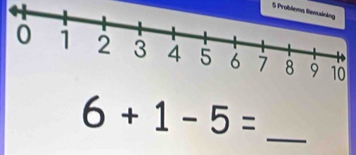 Problems Remaining
6+1-5=
_