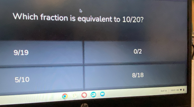 Which fraction is equivalent to 10/20?