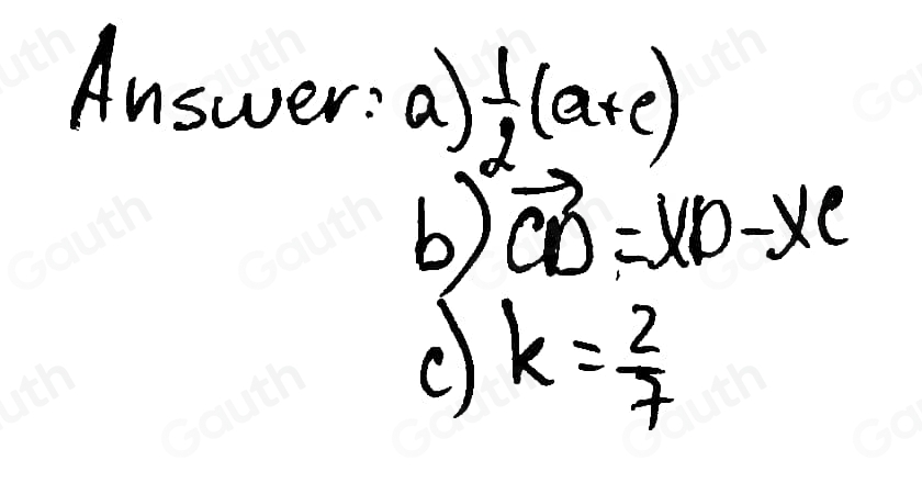 Solved: OABC is a parallelogram. vector OA=a and vector OC=c X is the ...