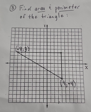 ③ Find area  perimeter
of the triangle:
X