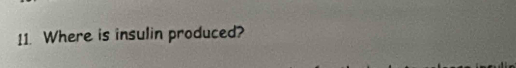 Where is insulin produced?