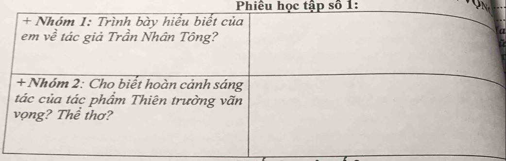 Phiêu học tập số 1:
a
ū