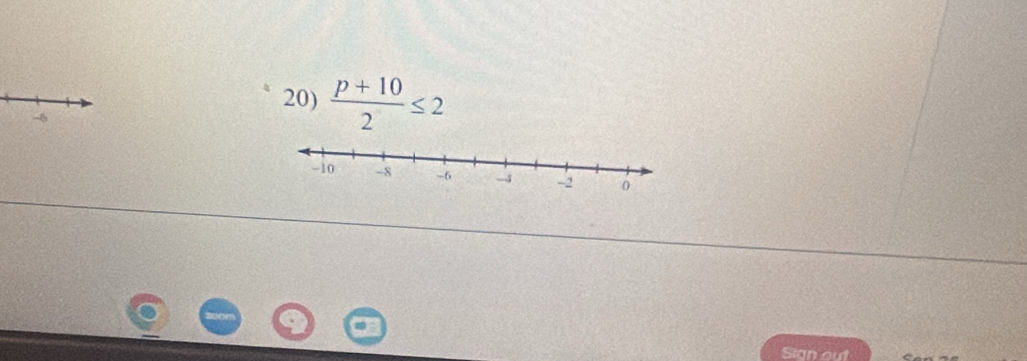  (p+10)/2 ≤ 2
Sian out