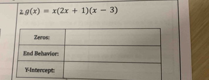 g(x)=x(2x+1)(x-3)