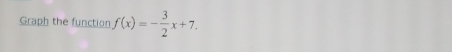 Graph the function f(x)=- 3/2 x+7.