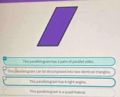 Solved: This parallelogram has 2 pairs of parallel sides. This ...