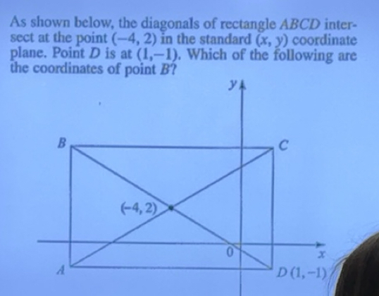 Solved: As shown below, the diagonals of rectangle ABCD inter- sect at ...