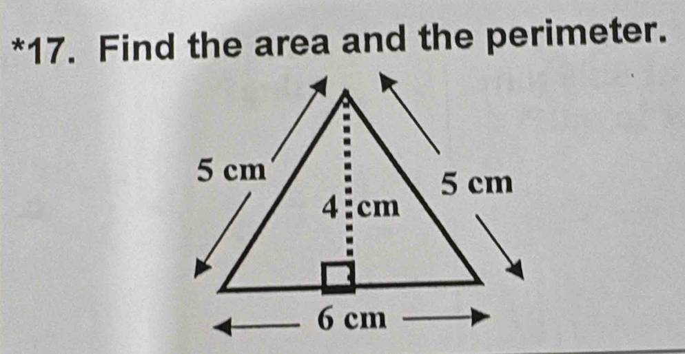 Find the area and the perimeter.