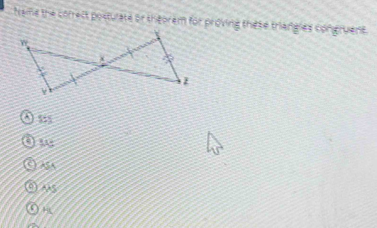 teme the correct posturate or theorem for proving these triangles congruent.
9x°
335°
45°
25
O H