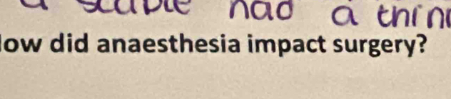 low did anaesthesia impact surgery?