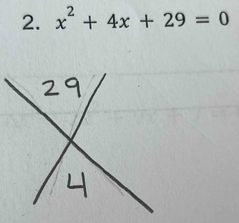 x^2+4x+29=0