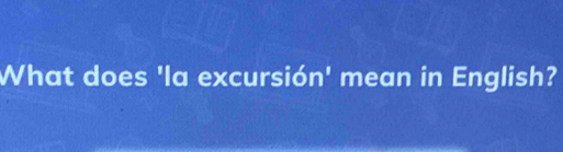 What does 'la excursión' mean in English?