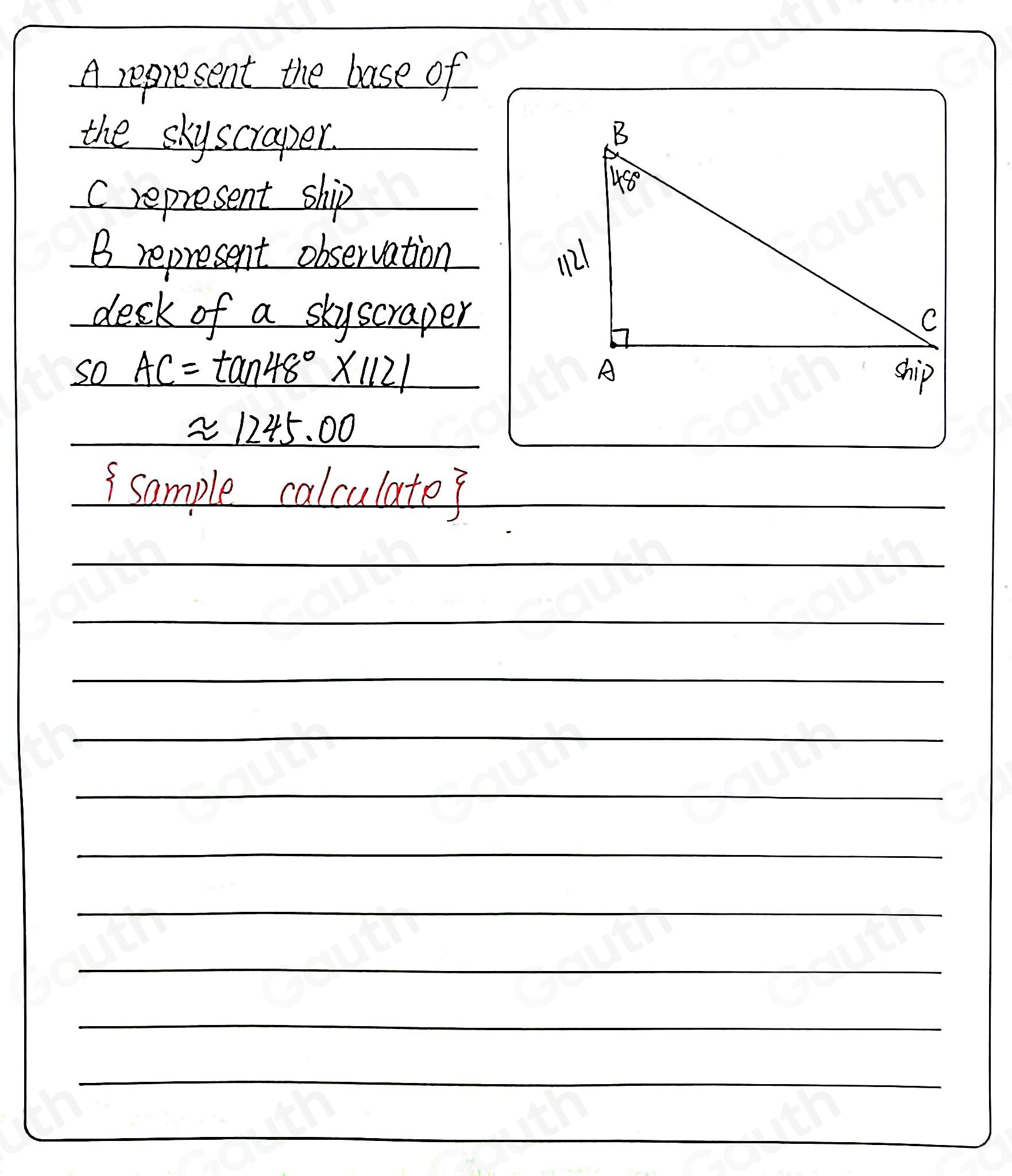 Solved: From the observation deck of a skyscraper, Shaniece measures a ...