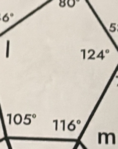 80°
6°
5

124°
105° 116°
m