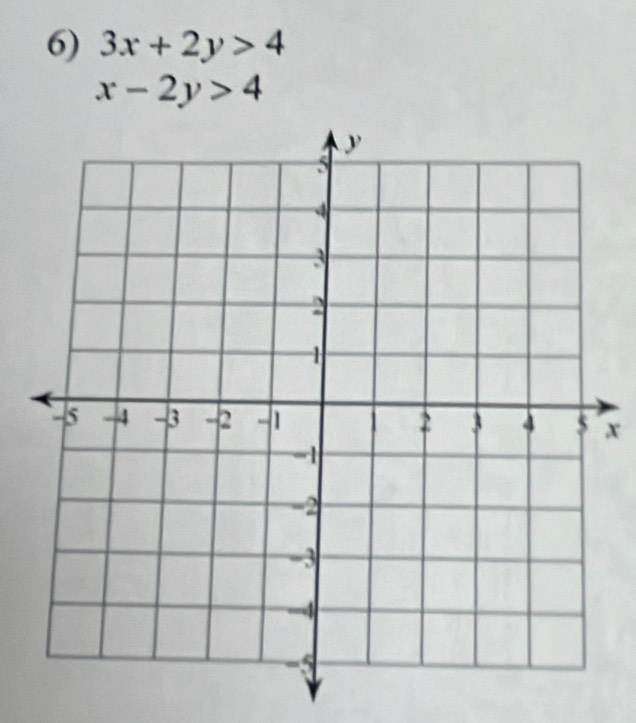 3x+2y>4
x-2y>4
x