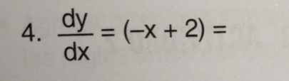  dy/dx =(-x+2)=