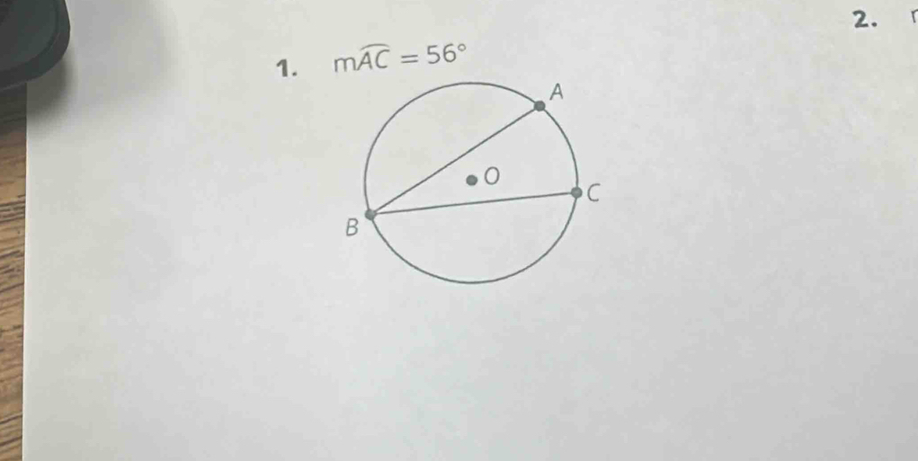 mwidehat AC=56°