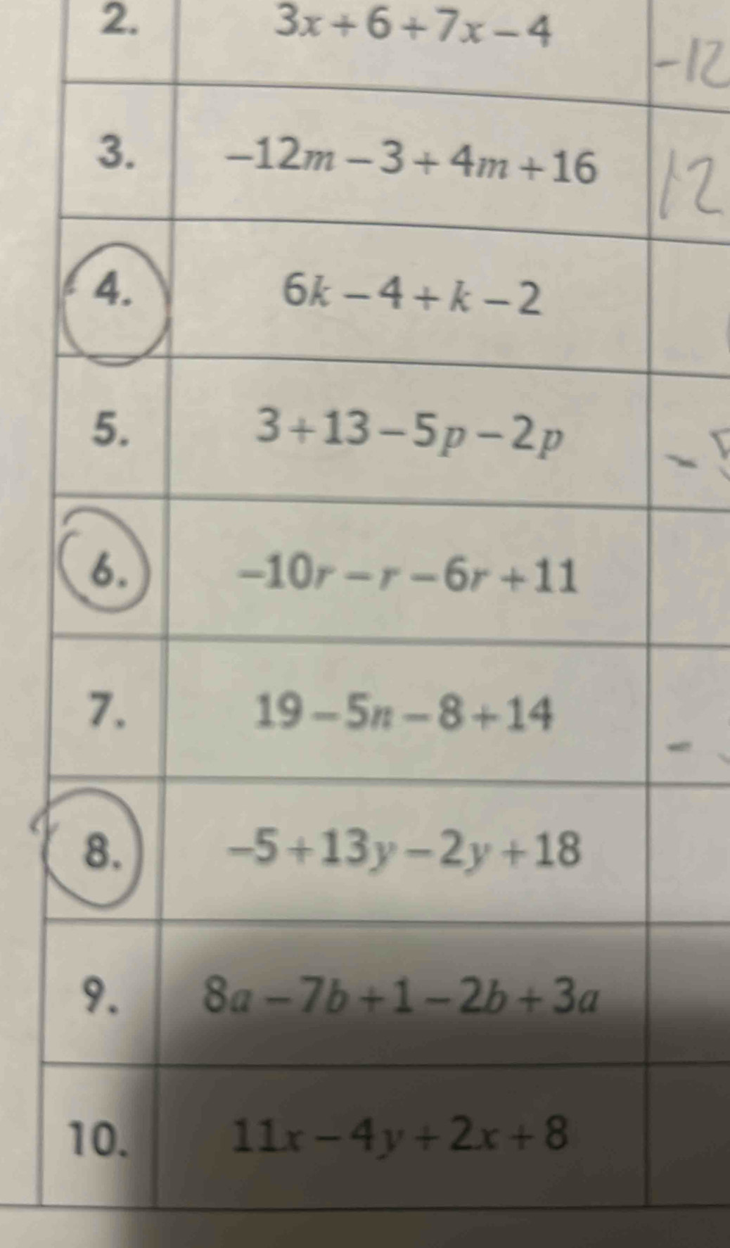 3x+6+7x-4