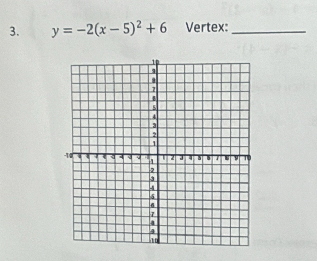 y=-2(x-5)^2+6 Vertex:_