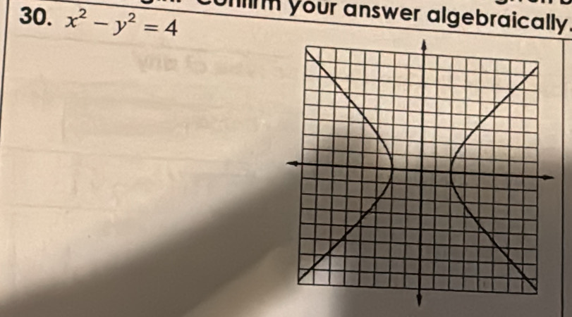 x^2-y^2=4 m your answer algebraically.