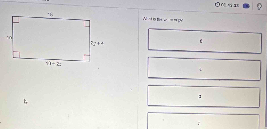 01:43:33
What is the value of ?
6
4
3
5